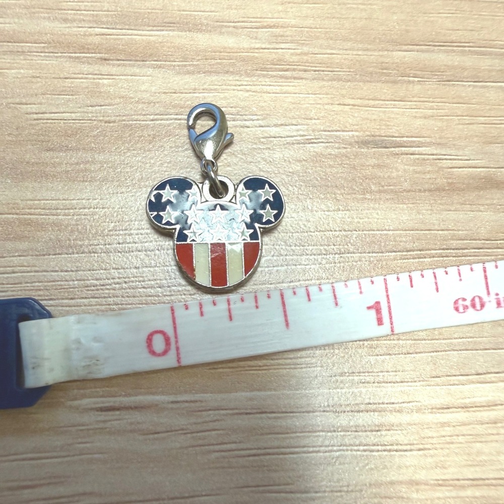 Disney Mickey Mouse American Flag Patriotic Enamel‎ Lobster Claw Charm Metal